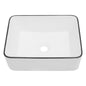 16x12 Inch White Ceramic Rectangular Vessel Bathroom Sink