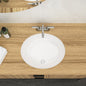 18"x15" White Ceramic Oval Undermount Bathroom Sink with Overflow