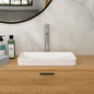 19"x12" White Semi-Recessed Ceramic Bathroom Sink - Countertop Vessel Design