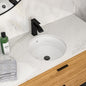 15.75"x15.75" White Ceramic Round Undermount Bathroom Sink with Overflow