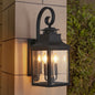 Retro Black Aluminium Wall Lantern Light for Patio Garden Decor for Outdoor