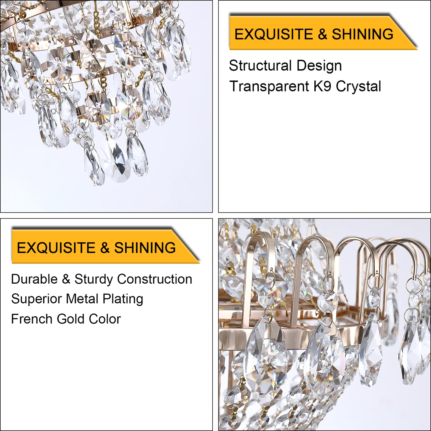 Luxurious Gold Crystal Chandelier - Living Room Lighting