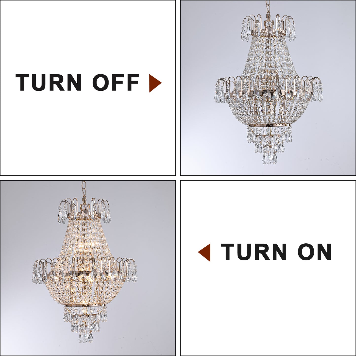 Luxurious Gold Crystal Chandelier - Living Room Lighting