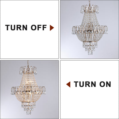 Luxurious Gold Crystal Chandelier - Living Room Lighting