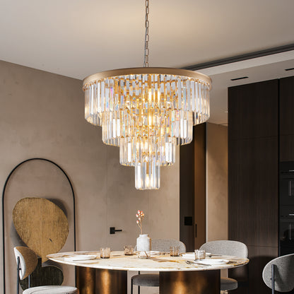 Gold Crystal Chandelier - 23.6" Modern Lighting