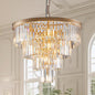 (Same as W1340P188544/L5007-600-G) 24" Contemporary Crystal Modern Chandeliers Crystal Ceiling Chandelier 4 Tier Golden Chandelier Lighting for Dining Room Living Room Bedroom (Bulbs Not Included)