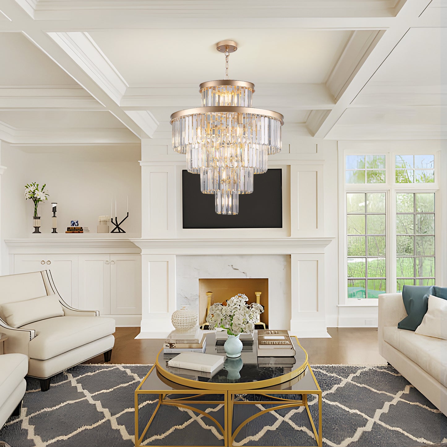 Luxury Gold Crystal Chandelier - Dining Room Lighting
