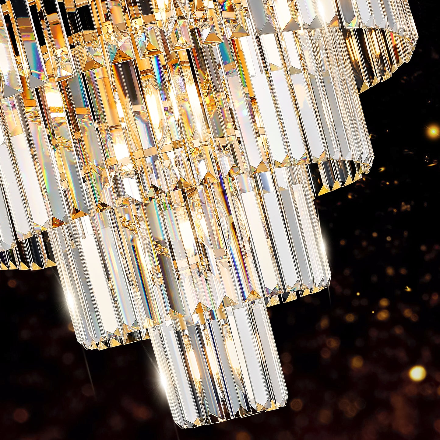 Luxury Gold Crystal Chandelier - Dining Room Lighting