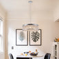 Modern Crystal Chandelier 19 Inches Aluminum+Iron Round Ceiling Light Flush Mount Ceiling Light Fixture for kitchen Island Dinning Bedrooms and Hallway (Bulb Not Included)