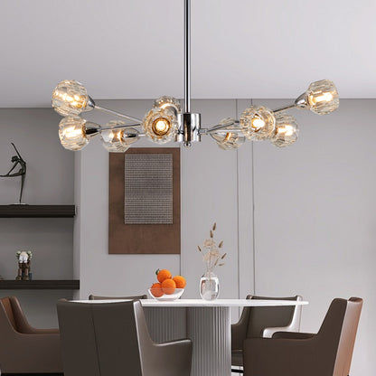 9 Light Chrome Crystal Chandelier - Living Room Lighting