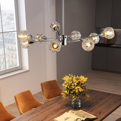 9 Light Chrome Crystal Chandelier - Living Room Lighting