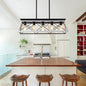 (Same as W134065438/L1001) 32" Black White Industrial 5-Light Pendant Chandelier, Modern Metal Cage Design, Adjustable Hanging Light for Dining Room, Kitchen, Living Room (No Bulbs)