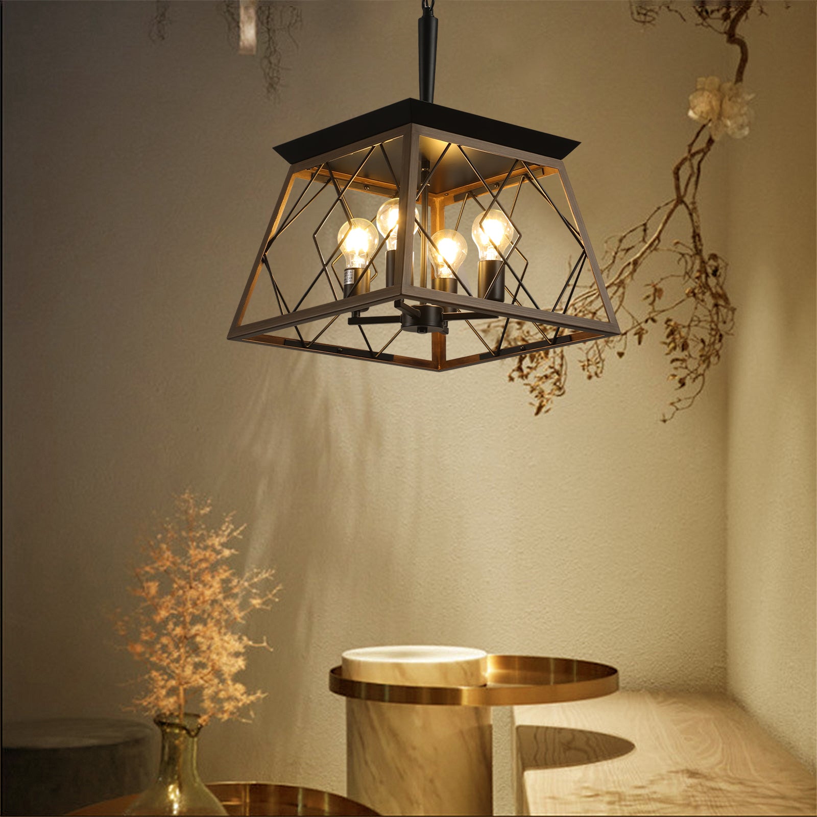 Farmhouse Iron Chandelier for Dining Room Kitchen Decor