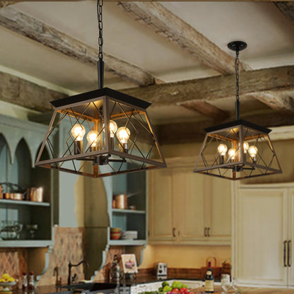 Farmhouse Iron Chandelier for Dining Room Kitchen Decor