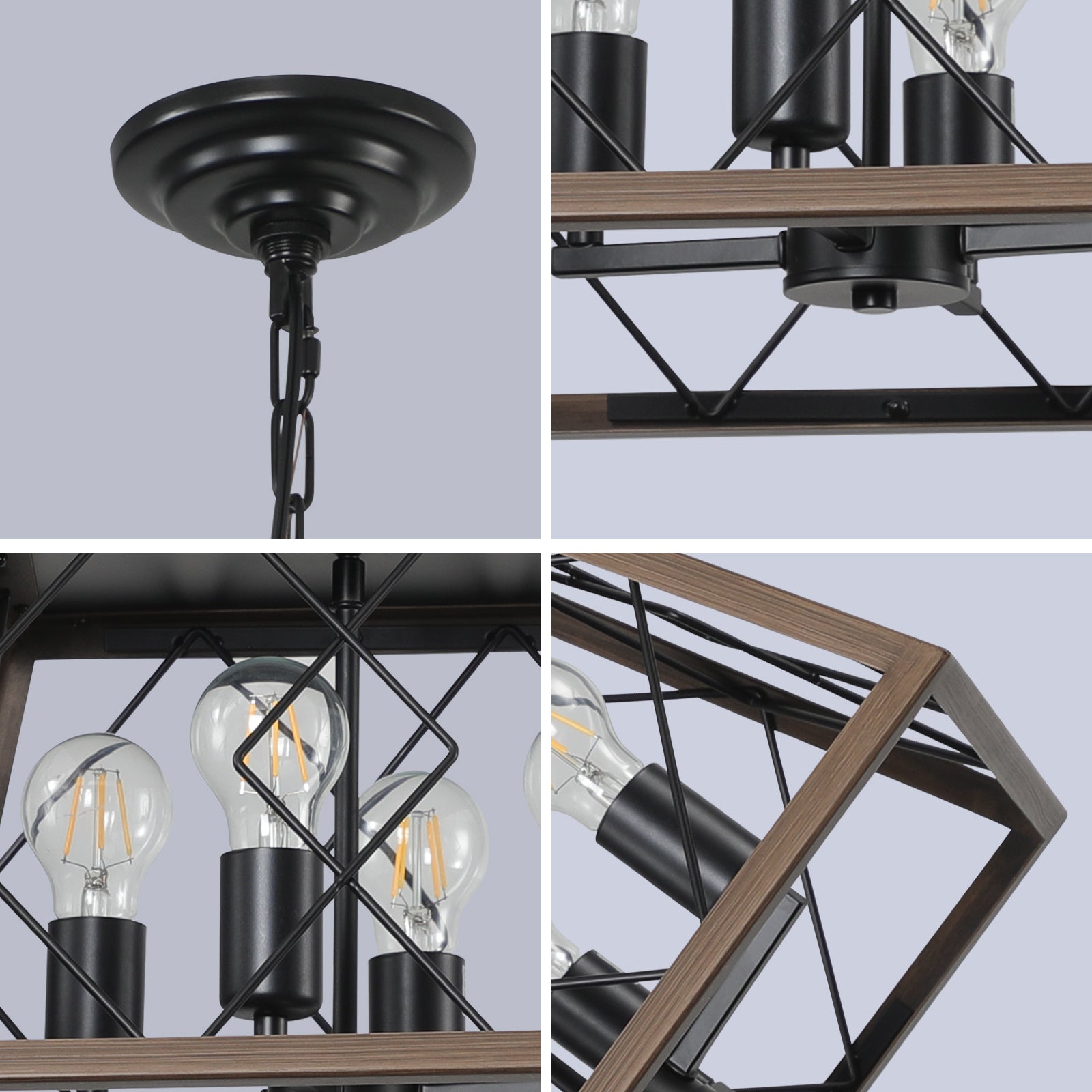 Farmhouse Iron Chandelier for Dining Room Kitchen Decor