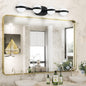 (Same as W1340P143677/L2001-B-4) 30" Black Minimalist LED Bathroom Vanity Light with Crystal Sand Acrylic Shades, 4-Light Wall Mounted Decorative Lighting Fixture, Suitable for Bathroom Vanity Mirror