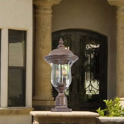 Vintage Outdoor Lamp Post Light - Waterproof Bronze Lantern for Yard & Porch