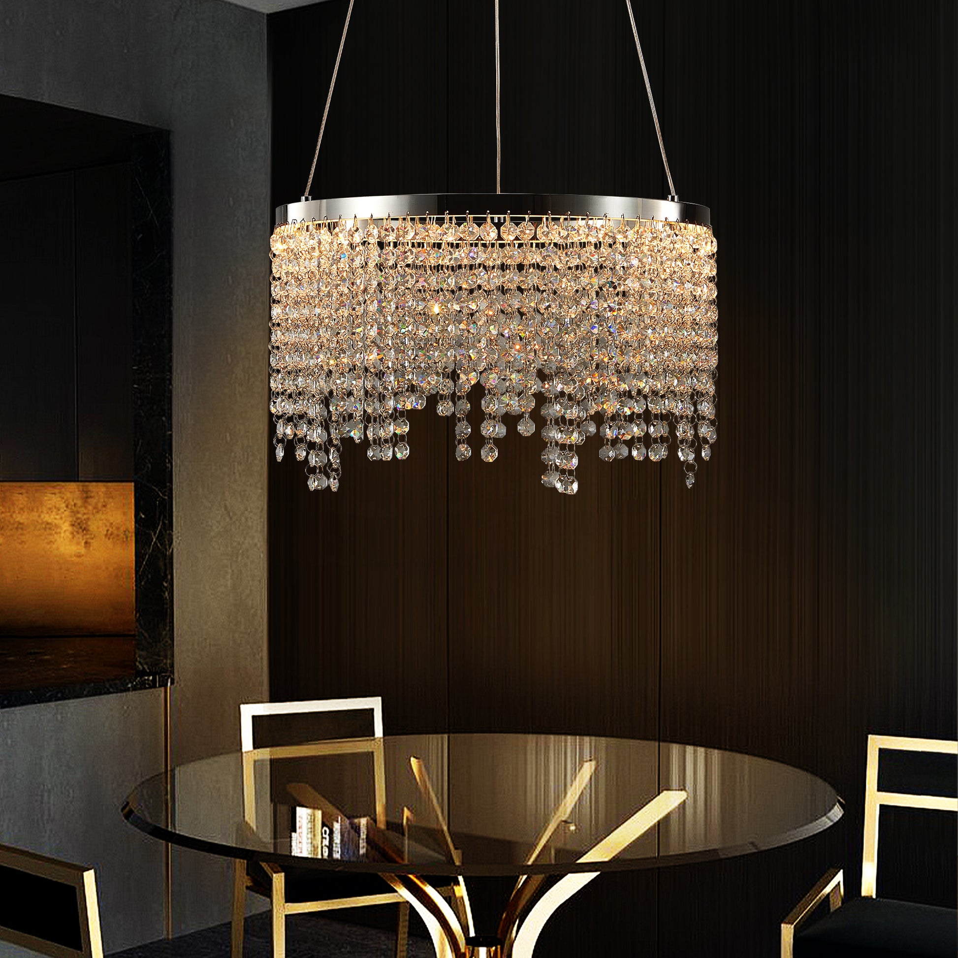 16 Inch Crystal Chandelier - Modern Living Room Lighting