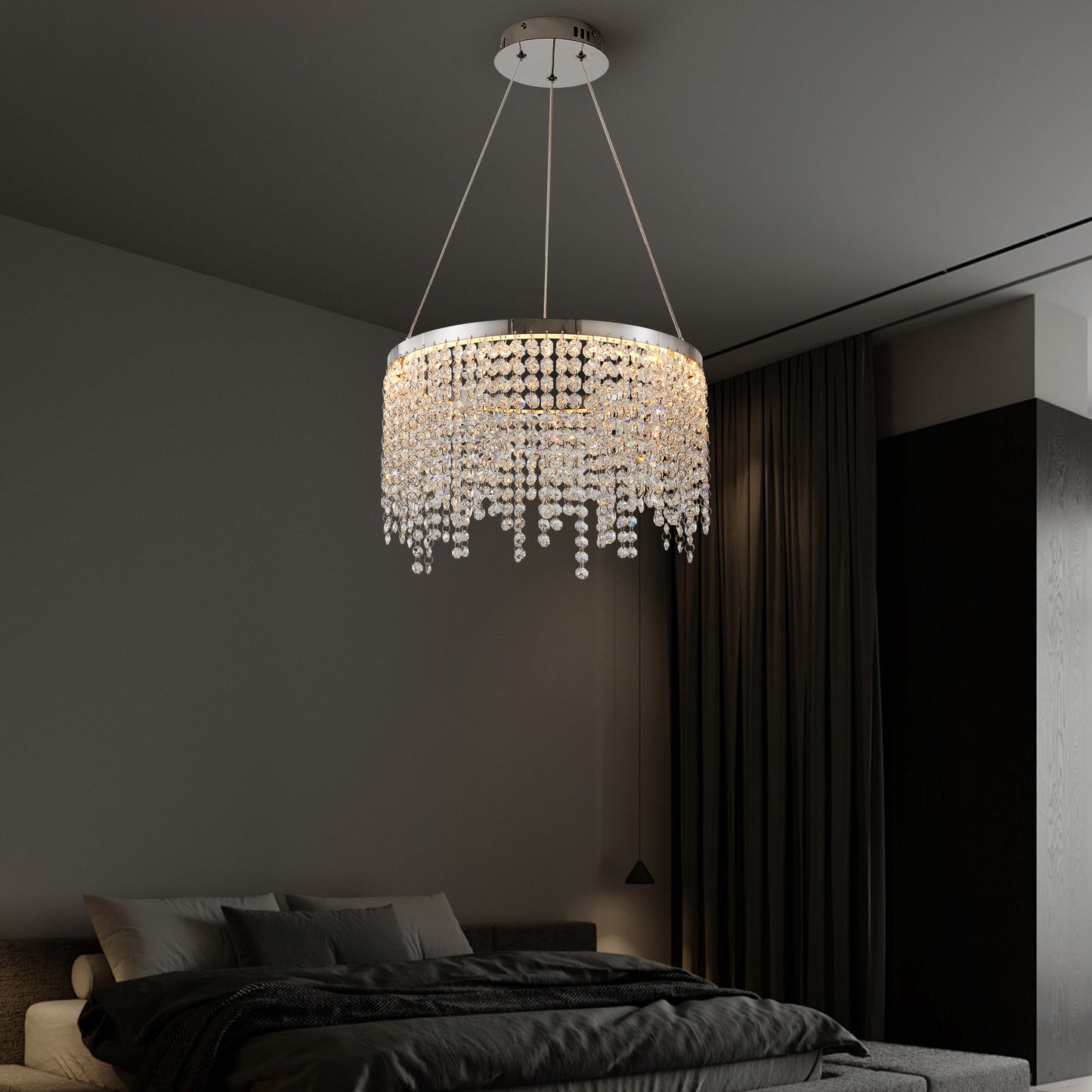 16 Inch Crystal Chandelier - Modern Living Room Lighting