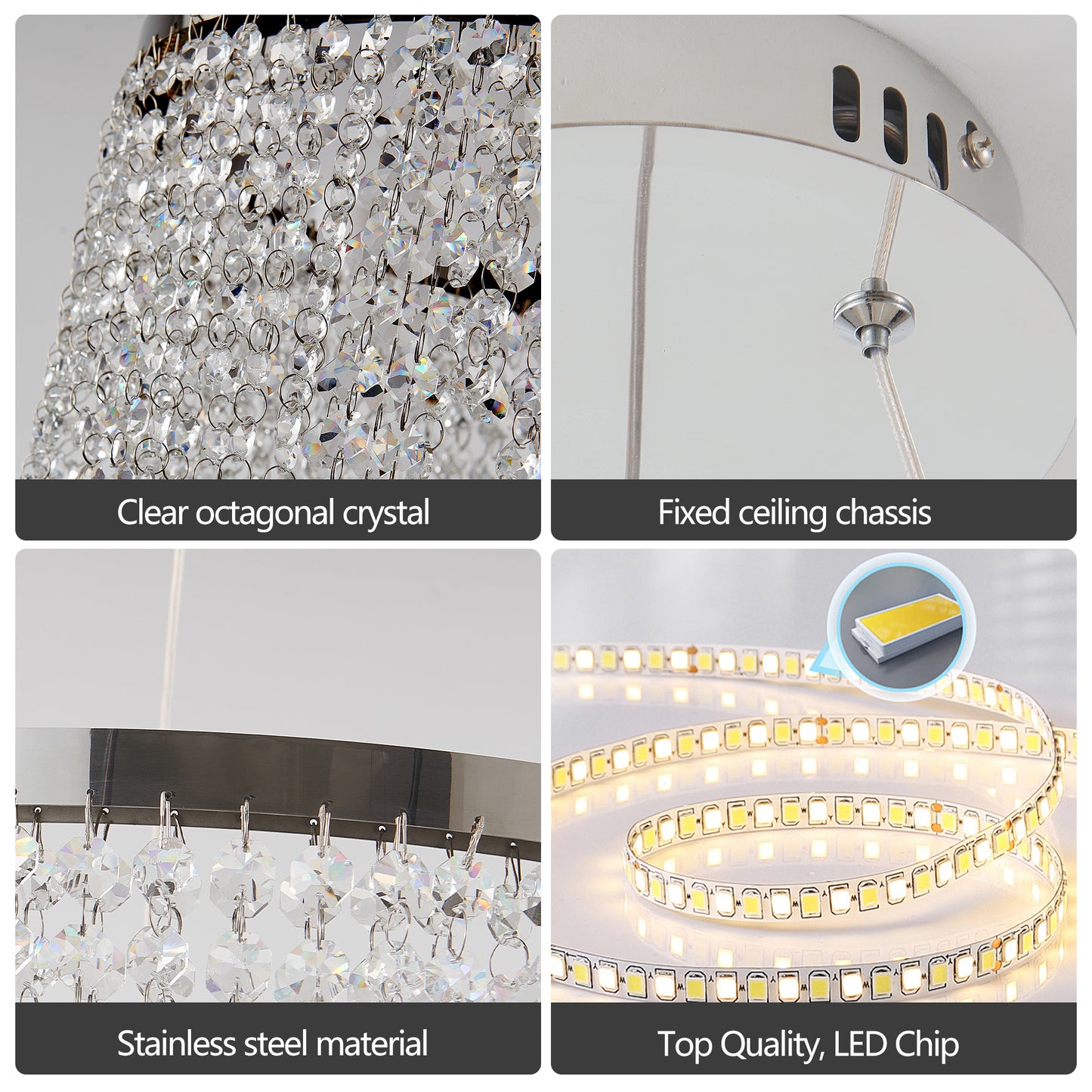 16 Inch Crystal Chandelier - Modern Living Room Lighting