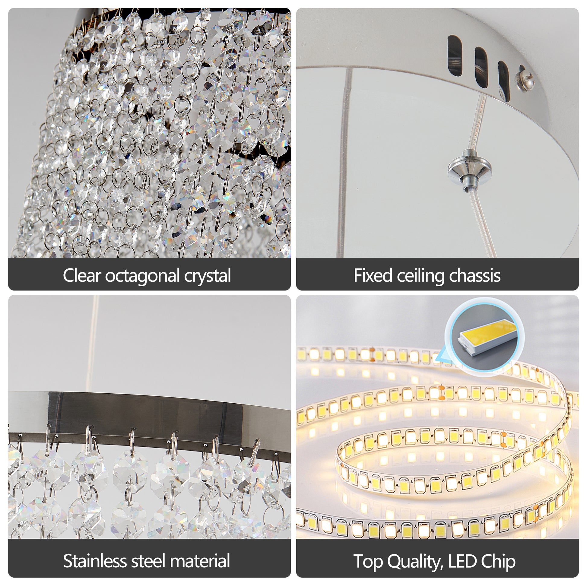 16 Inch Crystal Chandelier - Modern Living Room Lighting
