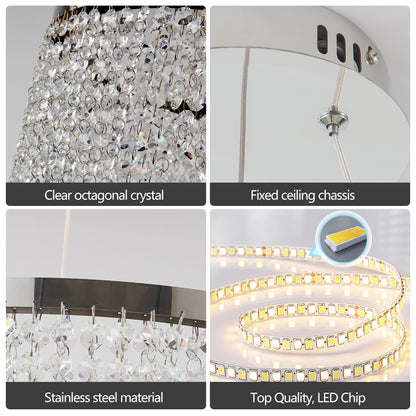 16 Inch Crystal Chandelier - Modern Living Room Lighting