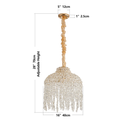 Elegant Gold Crystal Pendant Light - Waterfall Design, 5 Lights
