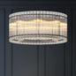 37" Modern Black Round Chandelier,2-Tier 8-Light Water Ripple Crystal Glass Chandeliers,for Dining Room,Living Room,Bedroom,High Ceiling,Foyer Entryway,Luxury Chandelier