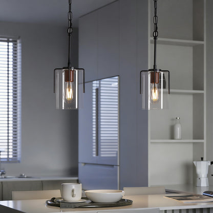 Modern Industrial Pendant Light - Black, Adjustable Kitchen Island Lighting