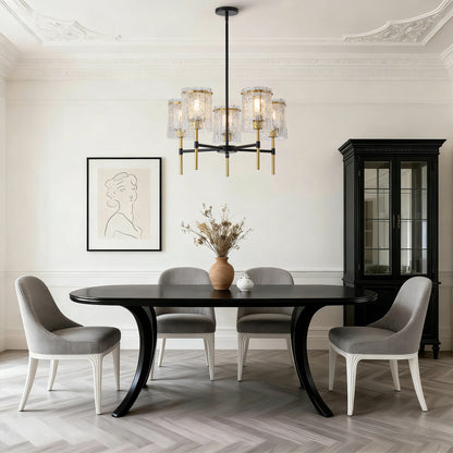 Modern Black and Gold Chandelier - 5-Light Dining Room Lighting