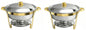 Round Buffet Catering Dish For Home and Outdoor 2 Pcs/ Sets golden