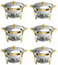 Round Buffet Catering Dish For Home and Outdoor 6 Pcs/ Sets golden