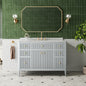 Fully Assembled 48''  Grey Freestanding Single Sink Bathroom Vanity with Solid Wood Construction and Engineered Marble Top