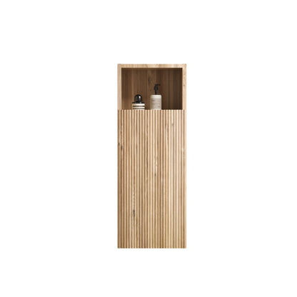 Oak Wall-Mounted Bathroom Storage Cabinet - 12 Inch