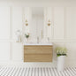 36" Floating Bathroom Vanity with Sink, Modern Wall-Mounted Bathroom Storage Vanity Cabinet with Solid Surface Top Basin and Soft Close Drawers Fully Assembled, Natural Oak GF-24V11-36NO-W1573P152698