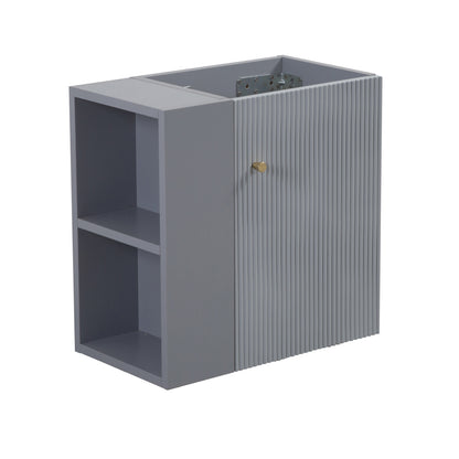 21.6" Wall-mounted Vanity Base Only, Open Shelf on the Left, Matt Grey GF-25V06-21MGL - W1573P446789