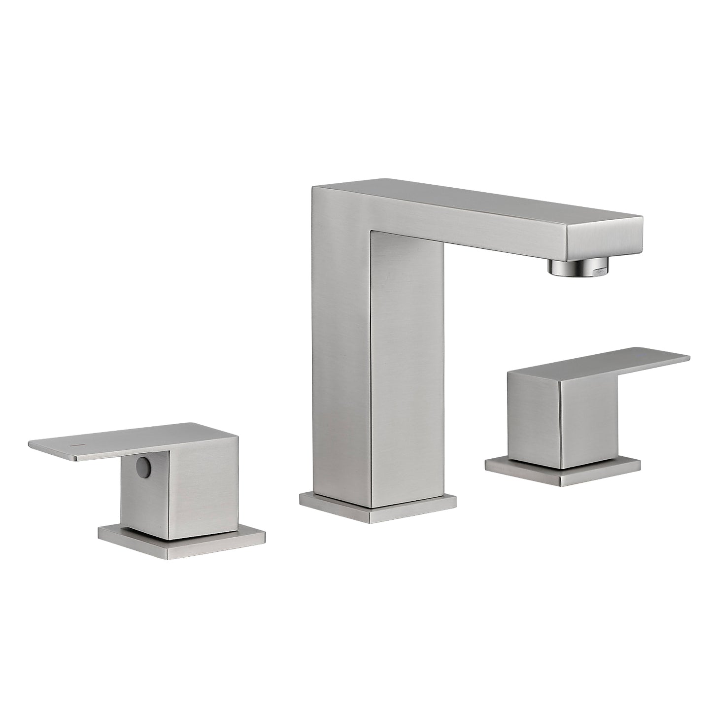 Bathroom Stainless Steel Faucets for Sink 3 Hole Brushed Nickel 8 inch Widespread Bathroom Sink Faucet Double Lever Handle Faucet Bathroom Vanity Faucet Basin Mixer Tap Faucet with Hose