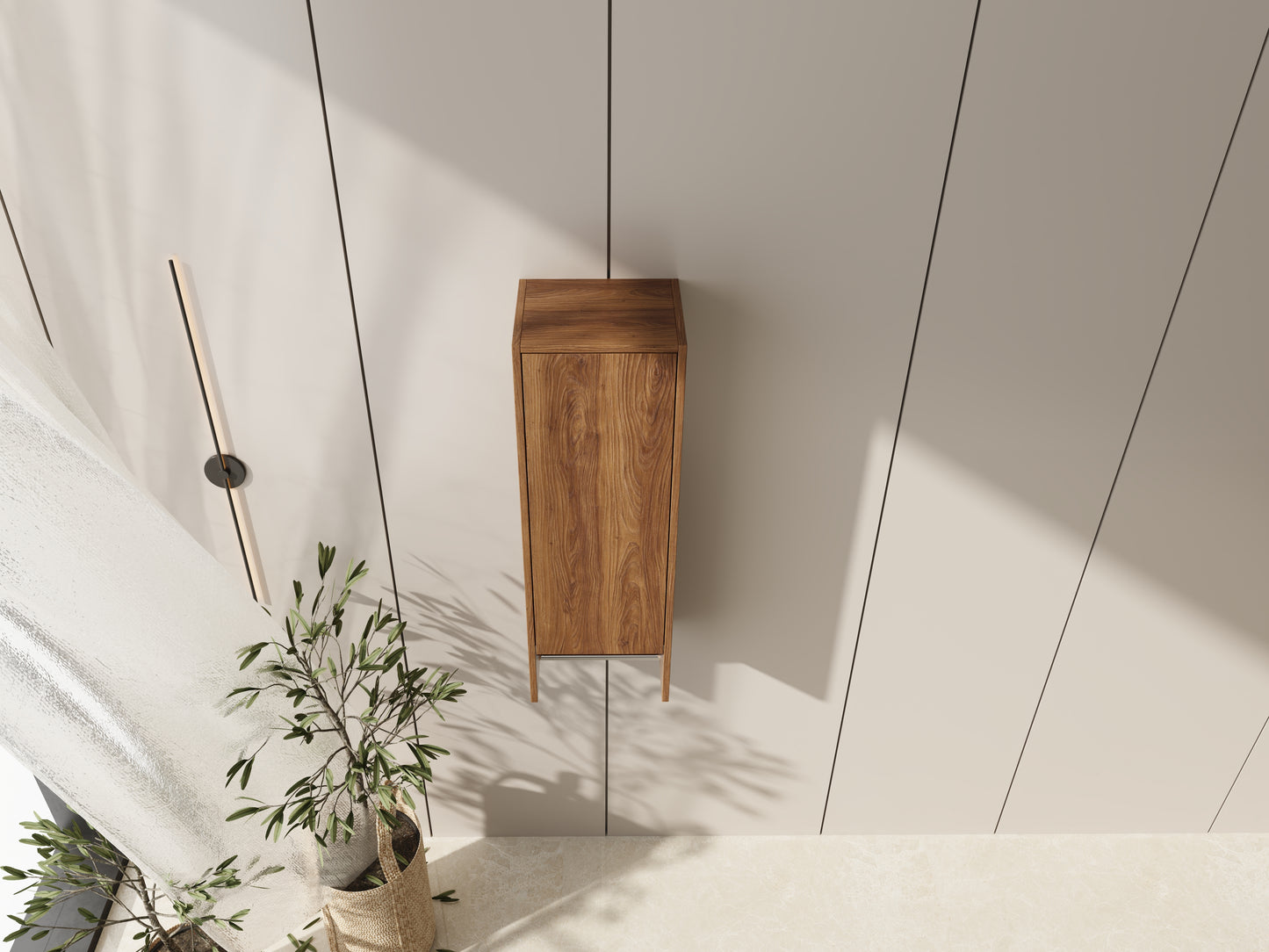 Wall Mounted Bathroom Cabinet - 12 Inch Soft Close Storage