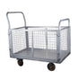 Platform Truck with Cage, 6-in-1 Platform Hand Truck with 6" casters, Rmovable Side, Foldable Heavy Duty Push Cart Dolly W/Swivel Wheel, 1800lbs Capacity, Large Flatbed Utility Carts for Various Situa