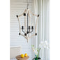 4 - Light Wood Chandelier, Hanging Light Fixture with Adjustable Chain for Kitchen Dining Room Foyer Entryway, Bulb Not Included