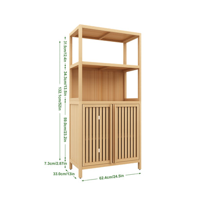 Bamboo Bathroom Storage Cabinet - 2 Door Organizer