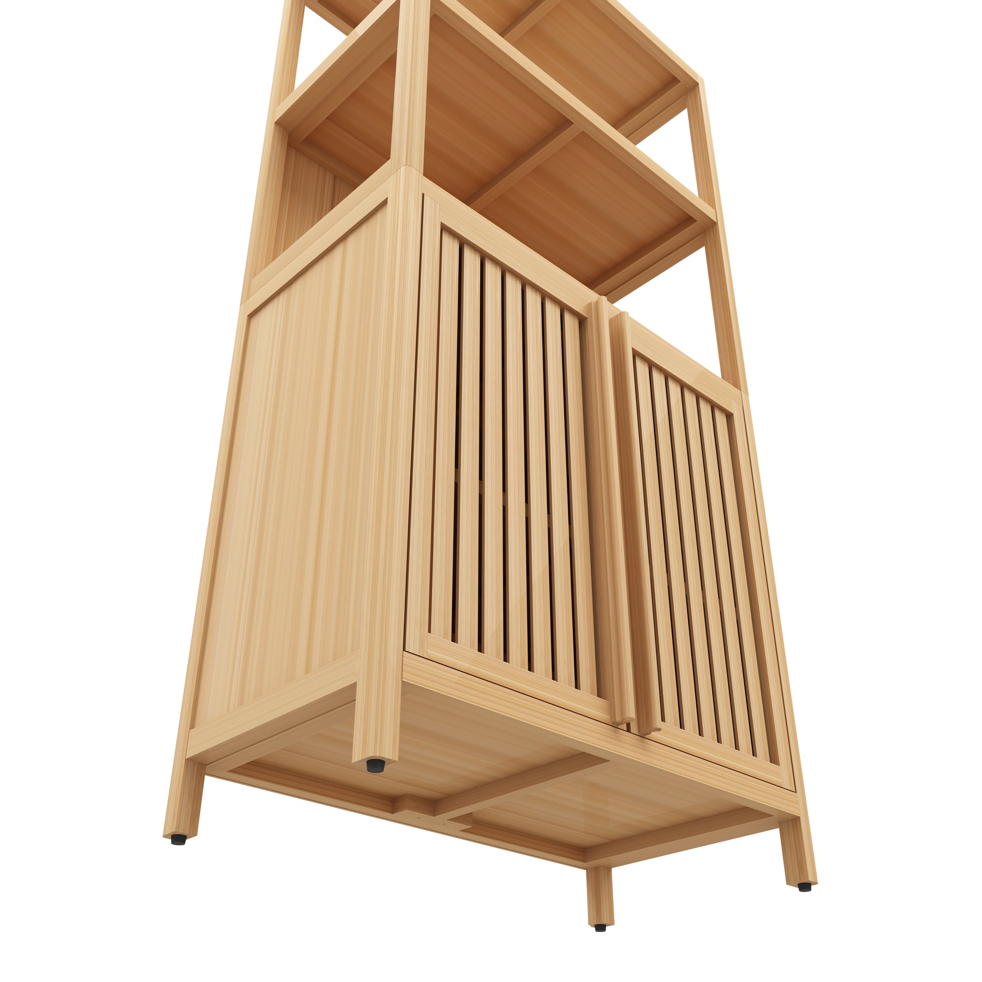 Bamboo Bathroom Storage Cabinet - 2 Door Organizer