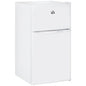 Double Door Mini Fridge with Freezer, 3.2 Cu.Ft Compact Refrigerator with Adjustable Shelf, Adjustable Thermostat and Reversible Door for Bedroom, Dorm, Home Office, White