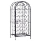 HOMCOM 35 Bottle Wrought Iron Wine Rack Cabinet with Lock - Black