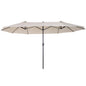 Outsunny Extra Large 15ft Patio Umbrella, Double-Sided Outdoor Umbrella with Crank Handle and Air Vents for Backyard, Deck, Pool, Market, Wine Red