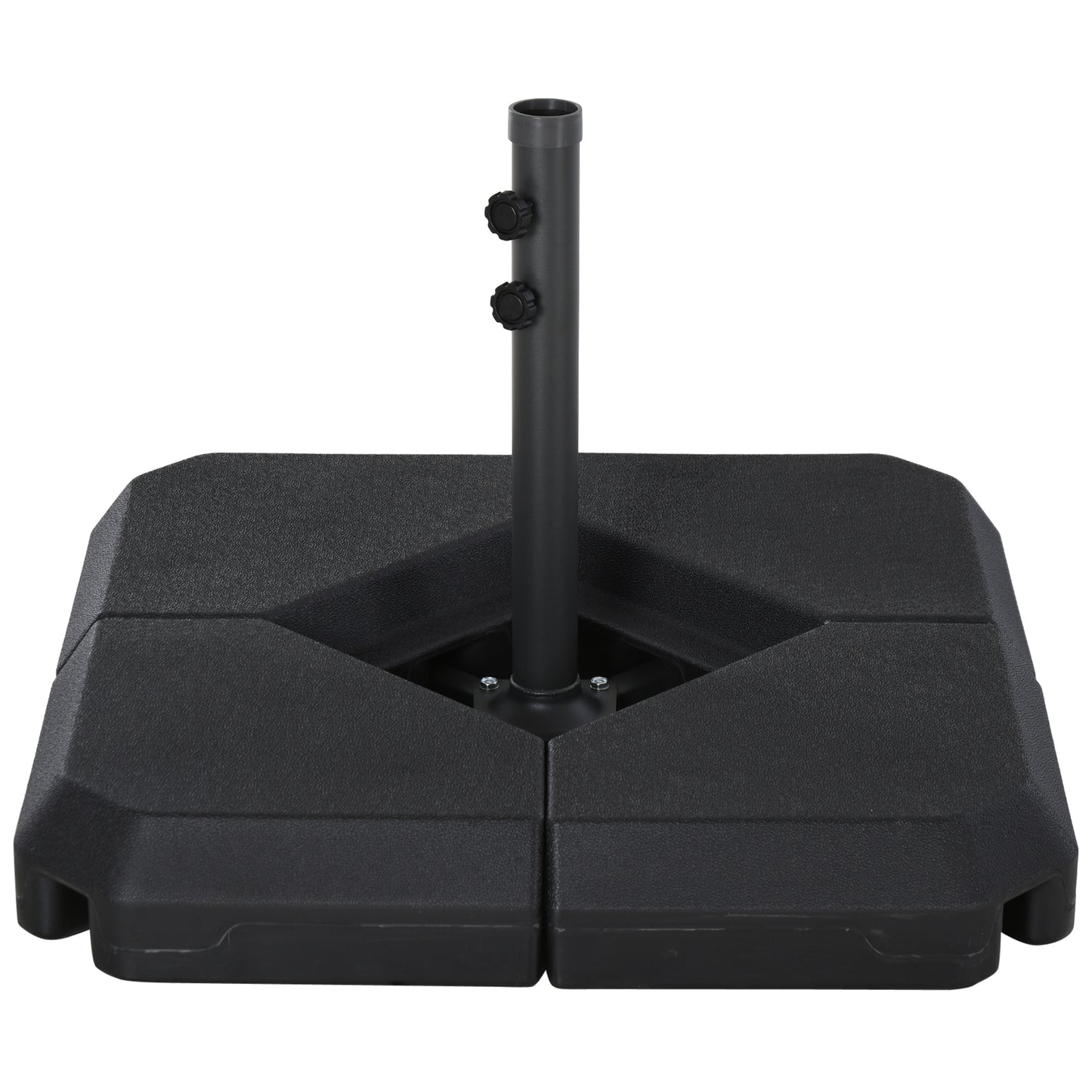 Outsunny 4-Piece Outdoor Patio Offset Umbrella Base Stand Weight Holder w/ Cross Base for Powerful Support, 158lbs Sand or 132lbs Water Filled, Black