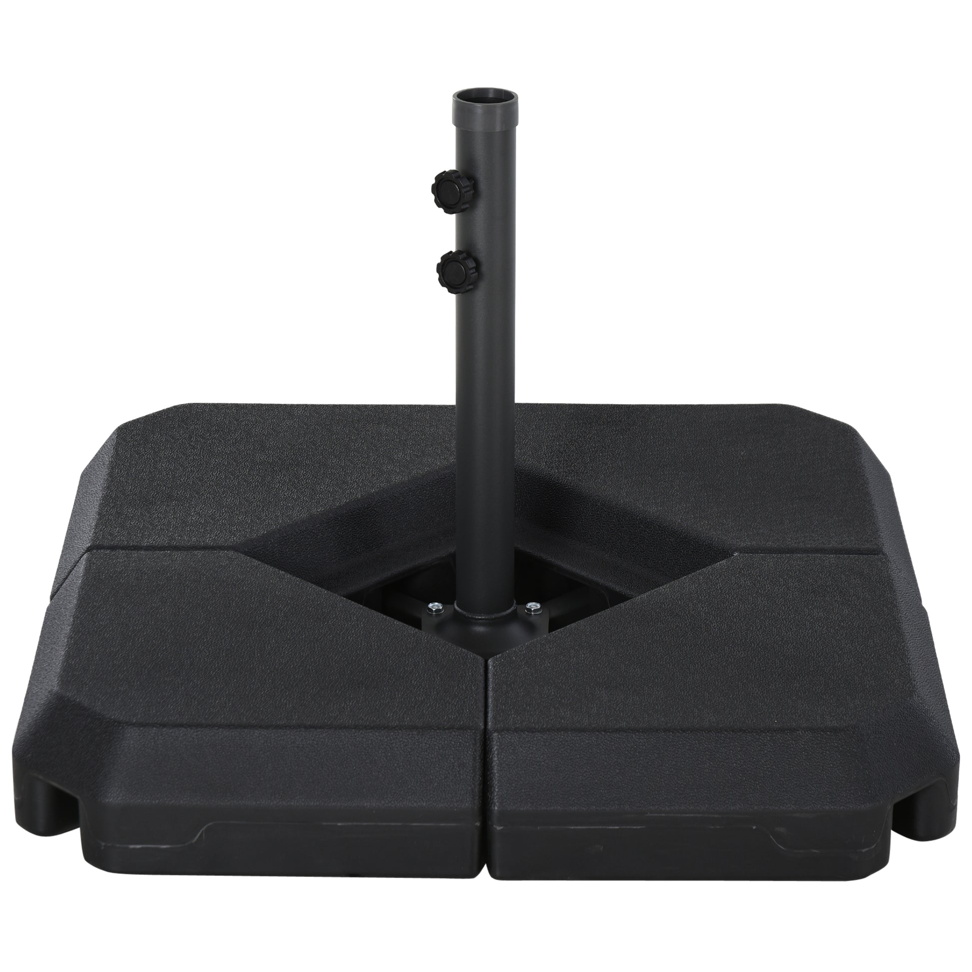 Outsunny 4-Piece Outdoor Patio Offset Umbrella Base Stand Weight Holder w/ Cross Base for Powerful Support, 158lbs Sand or 132lbs Water Filled, Black