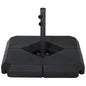 Outsunny 4-Piece Outdoor Patio Offset Umbrella Base Stand Weight Holder w/ Cross Base for Powerful Support, 158lbs Sand or 132lbs Water Filled, Black