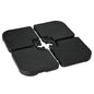 Outsunny HDPE Material Patio Umbrella Base Weights Sand Filled up to 175 Lb. for Any Offset Umbrella Base | 4-Piece, Water or Sand Filled, All-Weather, Black (Square)