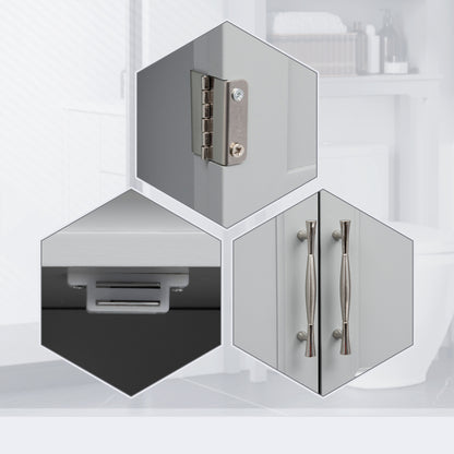 Modern Grey Over-the-Toilet Storage Cabinet - Bathroom Organizer MDF